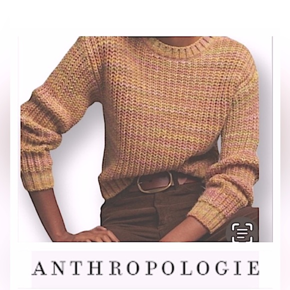 Anthropologie multicolored pastel knit cropped sweater - Picture 1 of 5
